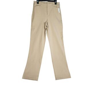 Old Navy High Rise Pixie Flare Pants Size 10 Tall Khaki Chino Stretch NWT